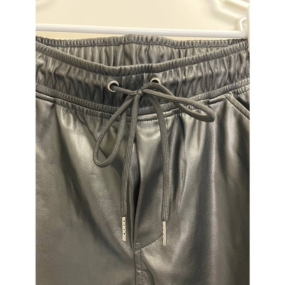 BB Dakota Faux Leather Vegan Black Joggers - Medium - Picture 3 of 5